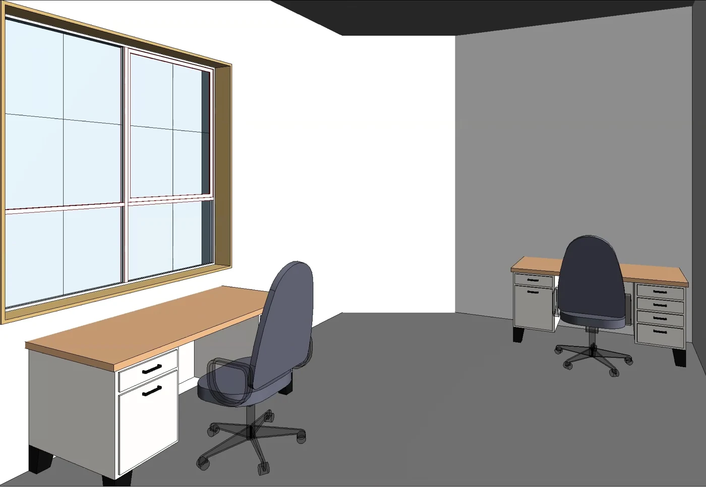 Interior camera view from the basic building tutorial